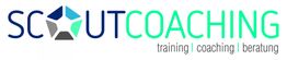 Logo mit Text "SCOUTCOACHING" und Untertitel "training | coaching | beratung".