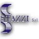 Logo con la scritta "STAZZI S.r.l." in blu, carattere con effetti tridimensionali e ombre sfumate.