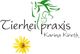 Logo mit Tierillustrationen, dem Text "Tierheilpraxis Karina Kireth" und einer gelben Blume.