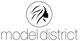 Logo mit Frauensilhouette in einem Kreis, darunter der Text "model district".
