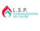 Logo L.S.P. con goccia rossa e azzurra, testo "Contabilizzazione del calore".