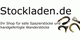 Logo von Stockladen.de mit Spazierstöcken und dem Text: "Ihr Shop für edle und handgefertigte Stöcke".