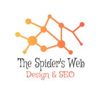 Orange network logo with "The Spider's Web Design & SEO" text below.