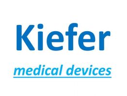 Text: "Kiefer medical devices" in blauer Schrift auf weißem Hintergrund.