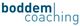 Logo mit Schriftzug "boddem coaching" in zwei Blautönen.
