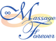 Text reading "Massage Forever" over an infinity symbol with orange and yellow gradient.