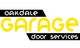 Oakdale Garage Door Services logo with bold yellow "Garage" text and black banner accents.