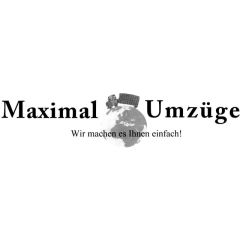 Logo von "Maximal Umzüge" mit Slogan "Wir machen es Ihnen einfach!" und Weltkugel im Hintergrund.