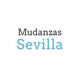 Texto: "Mudanzas Sevilla" en negro y azul sobre fondo blanco.
