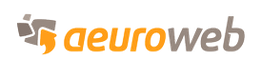 Logotipo de "aeuroweb" en letras naranjas y grises sobre fondo blanco.
