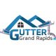Logo of Gutter Grand Rapids with a house roof and gutters.
