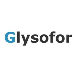 Textlogo „Glysofor“, „G“ ist blau, der Rest schwarz.
