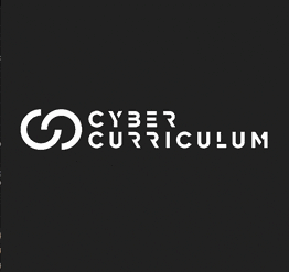 Logo "Cyber Curriculum" auf schwarzem Hintergrund.