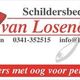 Logo van Schildersbedrijf van Losenoord met contactinformatie en slogan "Schilders met oog voor perfectie".