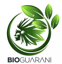 Logotipo verde con hojas y perfil de un rostro estilizado. Texto: BIOGUARANI.