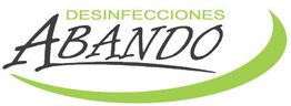 Logo de "Desinfecciones Abando" con texto negro y un trazo curvo verde en la parte inferior.