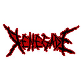 Red and black graffiti-style text spelling "Renegade" with jagged edges.