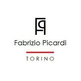 Logo con le lettere "FP", nome "Fabrizio Picardi" e "Torino" sotto una linea rossa.