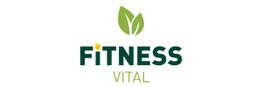 Logo: "Fitness Vital" mit grünen Blättern darüber.