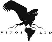 Adler über südamerikanischen Kontinent; Text: "Vinos Ltd".