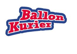 "Logo mit rotem 'Ballon Kurier' Schriftzug und blauem Umriss."