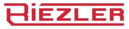 Rotes Logo mit dem Schriftzug "Riezler" in einer modernen und kantigen Schriftart.