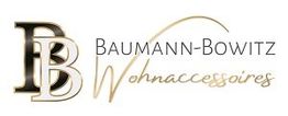Logo von Baumann-Bowitz Wohnaccessoires mit goldenen und schwarzen Initialen BB.