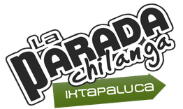 Logo de "La Parada Chilanga" con una flecha verde que dice "Ixtapaluca".