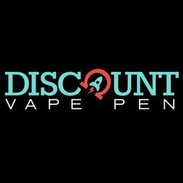 "Logo reading 'Discount Vape Pen' with a rocket icon in the 'O' on a black background."