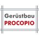 Text: "Gerüstbau PROCOPIO" auf weißem Hintergrund, umgeben von einem Gerüstrahmen.