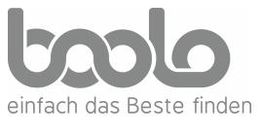 Logo von baaboo mit Slogan "einfach das Beste finden" in grauem Text.