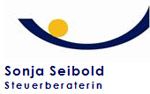 Logo mit blauem Bogen und gelbem Kreis, Text: "Sonja Seibold Steuerberaterin".