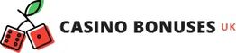 Red cherry dice with text "Casino Bonuses UK."