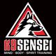 K9 Sensei logo with a wolf design, triangle shape, and "Mind Body Spirit Training" text.