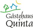 Logo mit Baum, Haus und Sonne; Text: "Gästehaus Quinta".