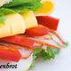 Sandwich mit Käse, Schinken, Paprika und Salat. Text: "Pausenbrot".