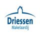 Logo van Driessen Makelaardij: huis boven de tekst in blauwe letters.