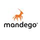 Orange Antilopen-Logo über dem Text „mandego“ auf weißem Hintergrund.