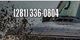 Phone number over mud-splattered vehicle windshield: (281) 336-0804.
