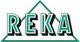 Text "REKA" auf grünem Dreieckshintergrund.