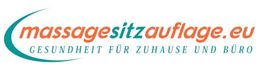 Logo: massagesitzauflage.eu - Gesundheit für Zuhause und Büro, mit grünem und orangem Text.