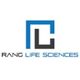Logo with "RANG Life Sciences" text and abstract design in black and blue.