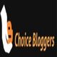Black logo with orange text "Choice Bloggers" and a stylized letter "b."