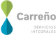 Logotipo de Carreño Servicios Integrales con gotas verde y azul.