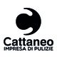 Logo dell'impresa di pulizie Cattaneo con simbolo nero stilizzato.