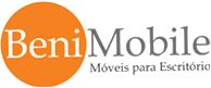 Logotipo da BeniMobile, empresa de móveis para escritório, com um círculo laranja à esquerda.