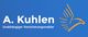 Blaues Logo mit der Aufschrift "A. Kuhlen Unabhängiger Versicherungsmakler" und einem Adler.