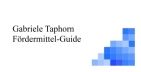 Text "Gabriele Taphorn Fördermittel-Guide" mit blauen Pixelmustern rechts auf weißem Hintergrund.
