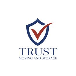 Logo of Trust Moving and Storage with a shield and check mark design.