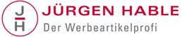 Logo mit "Jürgen Hable" und "Der Werbeartikelprofi" in Rot und Grau. Icon mit Initialen JH.